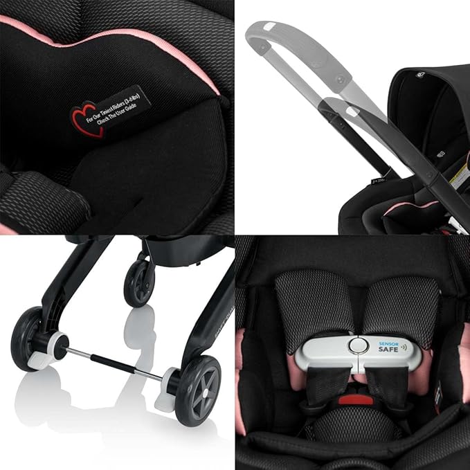 Evenflo Shyft DualRide Preemie and Infant Car Seat Stroller Combo 3-30lbs (Ayer Pink)