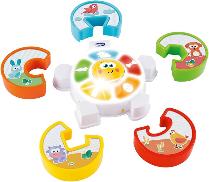 Chicco Activity Centre Game Guess The Animal, Electronic Game with Lights and Sounds, Teaches Animal Verses, Batteries Included, Age 12-36 Months, Multicoloured