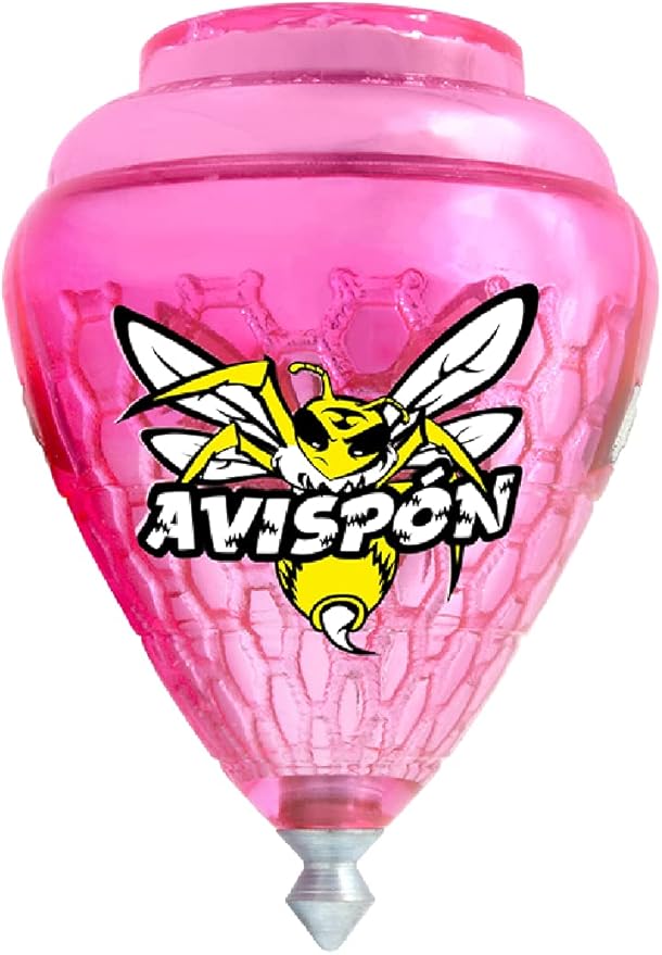 3 Pack Avispon Durable Plastic Spin Tops for Kids Metal Tip Made in Mexico - Trompo Mexicano Avispon Plco Durable & Punta de Metal (Pack of 3 Assorted Colors)