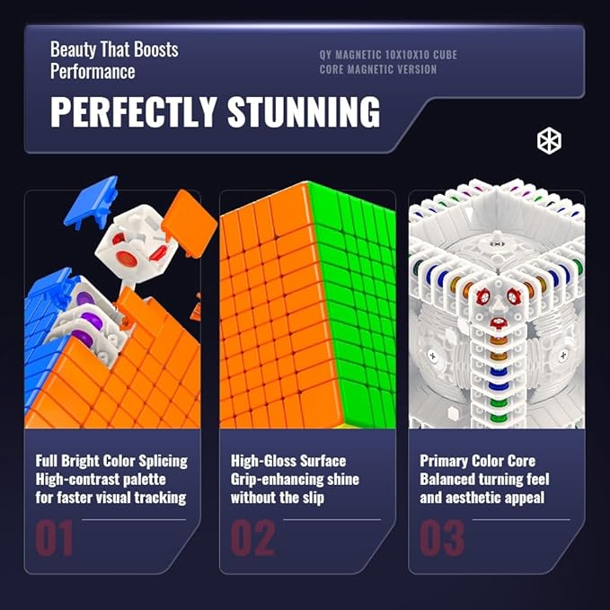 Bukefuno QY Magnetic 10x10 Speed Cube 72MM Magic Stickerless 10 M Education Toys Puzzle Cube 2025 QY 10x10x10 Professional Magnetic Cube