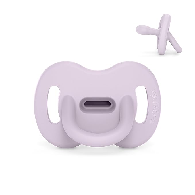 Color Essence SX PRO Silicone Baby Pacifier 1Pk, Made with 100% Soft Silicone, Baby Essentials Perfect for Breastfeeding Babies, Designed in Spain, 0-6 Mths, Lavender