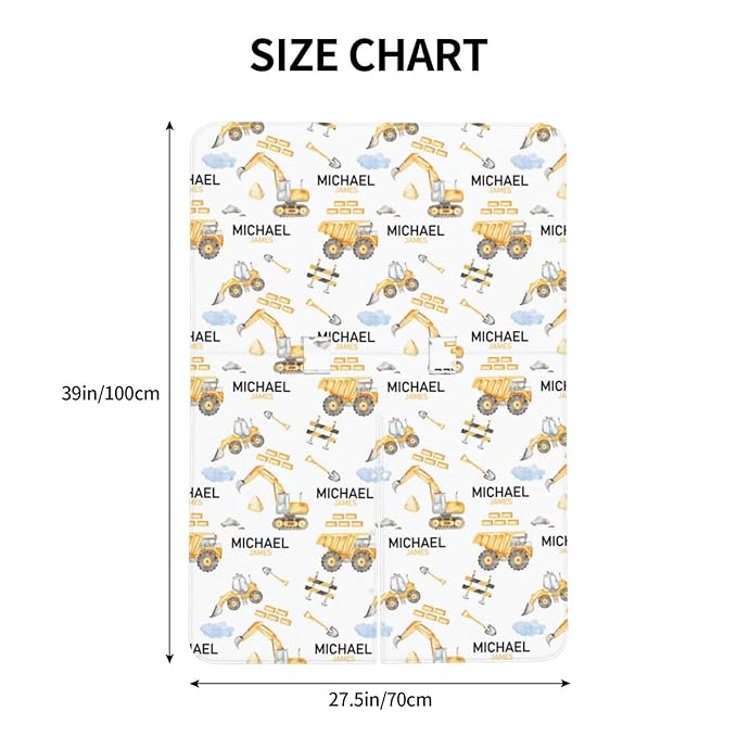 Personalized Baby Car Seat Canopy for Babies, Custom Name Baby Car Seats Covers for Boys, Opening Minky Nursing Breastfeeding Cover for Infant, Carseat Canopies for Newborn (Construction)