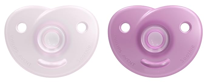 Philips Avent Soothie Heart Pacifier, 3-18 Months, Pink/Light Pink, 2 Pack, SCF099/12