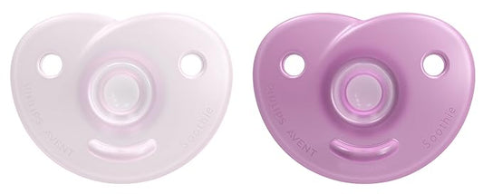 Philips Avent Soothie Heart Pacifier, 3-18 Months, Pink/Light Pink, 2 Pack, SCF099/12