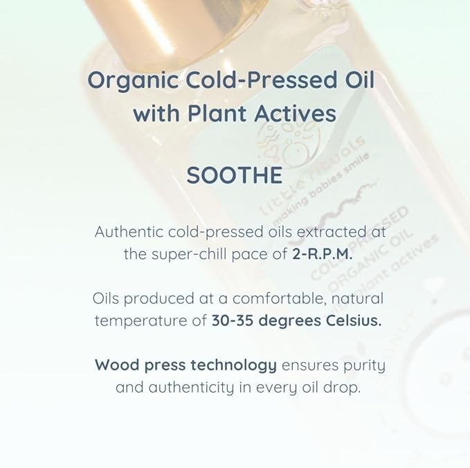 Little Rituals Coconut Baby Massage Oil Certified Organic, Wood Cold-Pressed for Skin and Hair with Swiss Plant Actives - 200 ml. Dermatologist Tested by Pediatrics, Mild & Gentle & Safe
