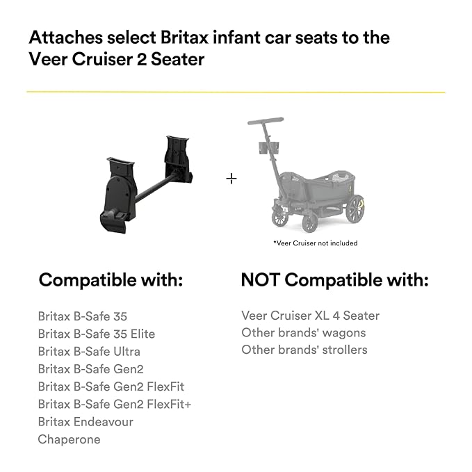 Infant Car Seat Adapter for Veer Cruiser (Britax) | Fits Veer Cruiser 2 Seater