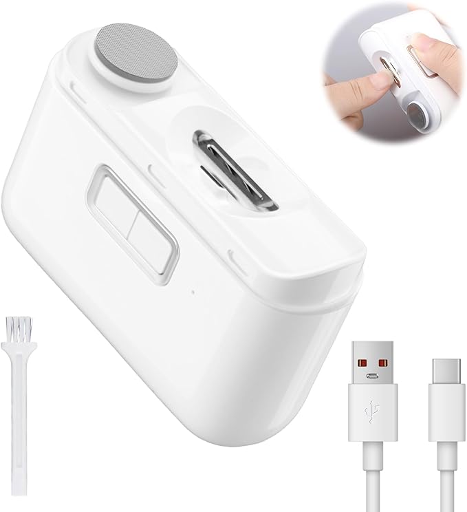 Electric Nail Clipper with LED Light, Rechargeable Automatic Nail Trimmer for Babies, Kids, Adults & Seniors, Quiet Safe Fingernail and Toenail Grooming Tool with Nail Storage Box