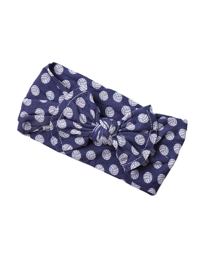 BBTDIN Baby Girls Volleyball Headband Turban Baby Volleyball Hair Band Bowknot Baby Volleyball Hair Bow BTB11 (B-Blue, Free Size)