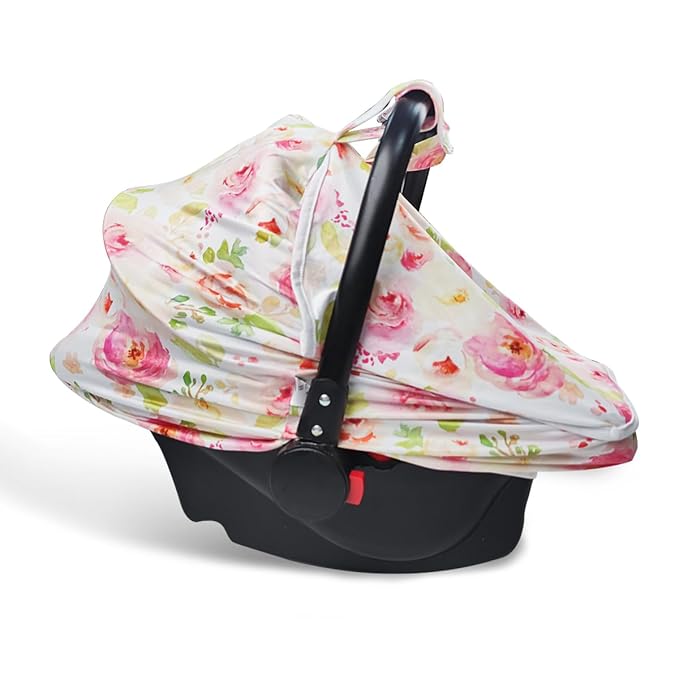 Little Tots Baby Car Seat Canopy Cover, Breathable Sun Shade, Full Privacy for Newborns & Infants, Universal Fit for Boys & Girls