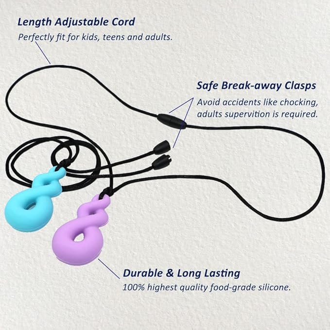 Chewy Necklace Sensory Toys for Kids with Autism, 10 Pack