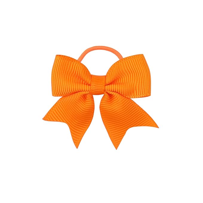 A set of two Cute Bow-shaped Elastic Hair Clips for Children. (Orange)