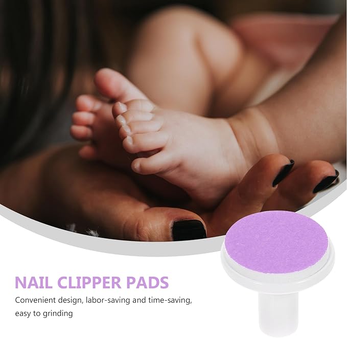 Homoyoyo 12pcs Baby Nail File Pads Nail Replace Trimmer Replacement Pads Electric Grinding Heads Electric File Baby for Accessory Replacement Grinding Heads Polish Disc Purple