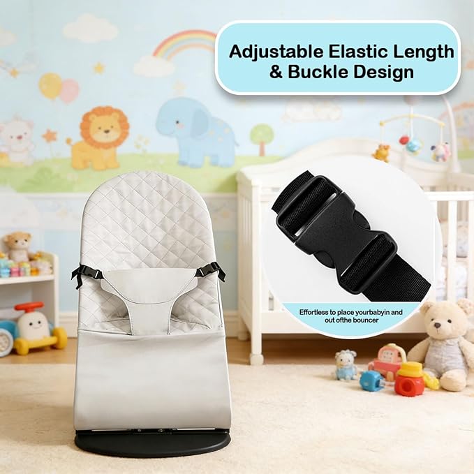 Fabric Seat for Bouncer - for BabyBjorn Replacement Cover Compatible with BabyBjörn Bouncer Bliss, Soft Breathable Machine Washable (Beige, Only Seat Cover)