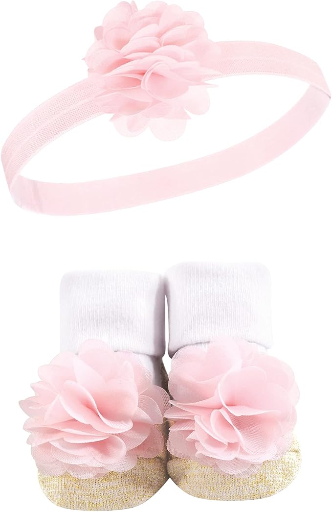 Hudson Baby Girl's Headband and Socks Giftset