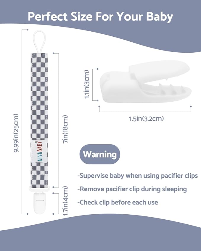ALVABABY Pacifier Clips 8 Pack Pacifier Binky Paci Holder Leashes for Teethers 8DP16A