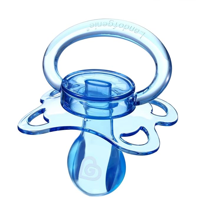 Landofgenie Large Shield Adult Size Pacifiers Set Moon Shape Transparent Design Pacifier Blue