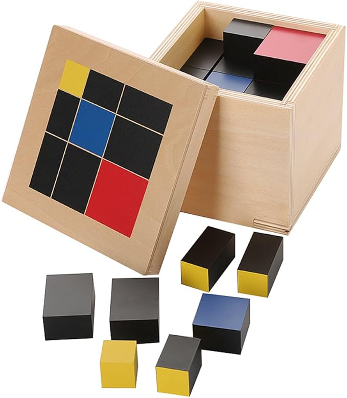 Montessori Math Materials for Preschool Early Learning Tool Toys (Trinomial Cube)
