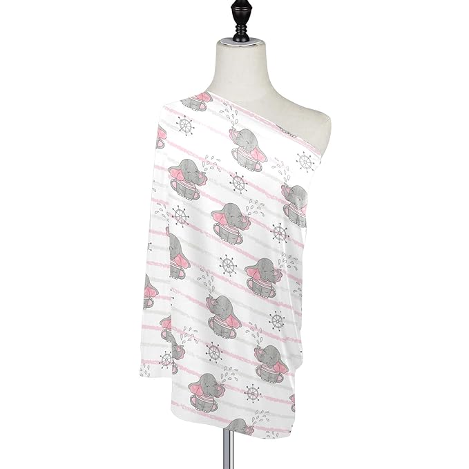 Stretchy Baby Car Seat Covers for Boys Girls Elephants Infant Car Canopy Nursing Cover Breastfeeding Scarf