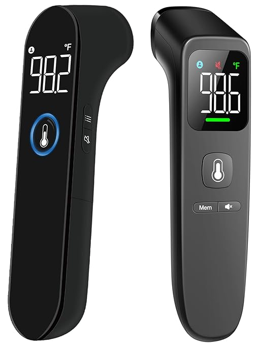 No-Touch Forehead Thermometer LED Black