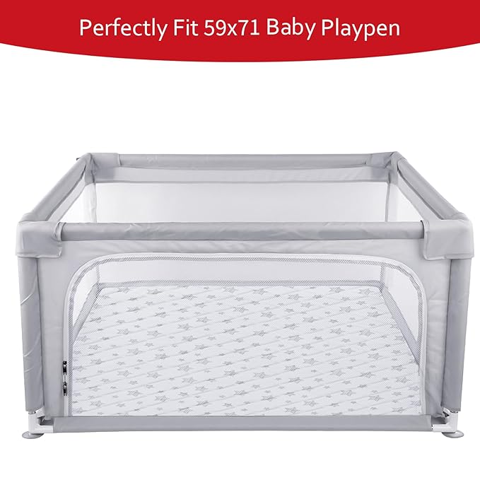 Moonsea Premium Foam Baby Play Mat, 71''x59'' Playpen Mat, One-Piece Crawling Mat for Babies, Infant and Toddler, Baby Floor Play Mat