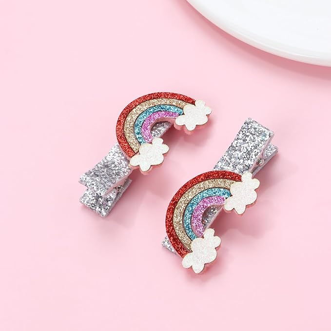 Baby Rainbow Cloud Headband Girls Hair Clips Pin Cloud Hair Band Rainbow Headwear BBG17 (Hair Clips-C)