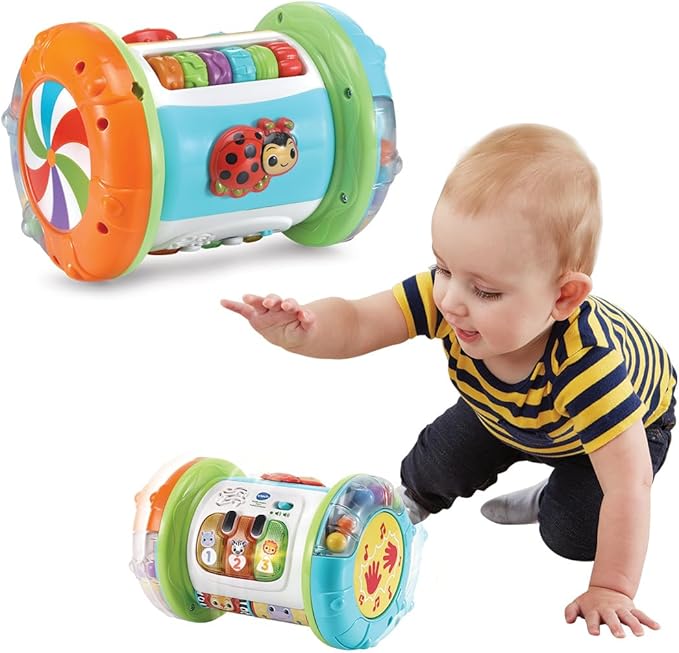 VTech - 3 in 1 Interactive Magic Roller, Multi-Activity Toy for Babies from 6 Months, Drum, Piano and Activity Center, Music Learning, Teaches Basic Vocabulary,