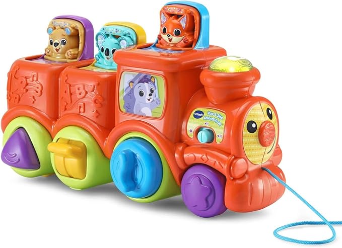 VTech Pop & Sing Animal Train | Push & Pull Toy Train with Animal Sounds & Music | Suitable for Ages 6-36 Months, English Version