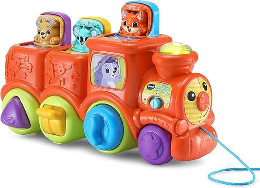 VTech Pop & Sing Animal Train | Push & Pull Toy Train with Animal Sounds & Music | Suitable for Ages 6-36 Months, English Version