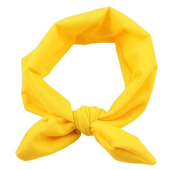 Baby Girl's Cute Toddler Bow Headbands Bowknot Rabbit Hairband Headwear for Daily Life Travel Photography (Yellow)