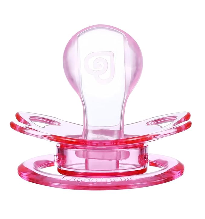 Landofgenie Large Shield Adult Size Pacifiers Set Moon Shape Transparent Design Pacifier Pink