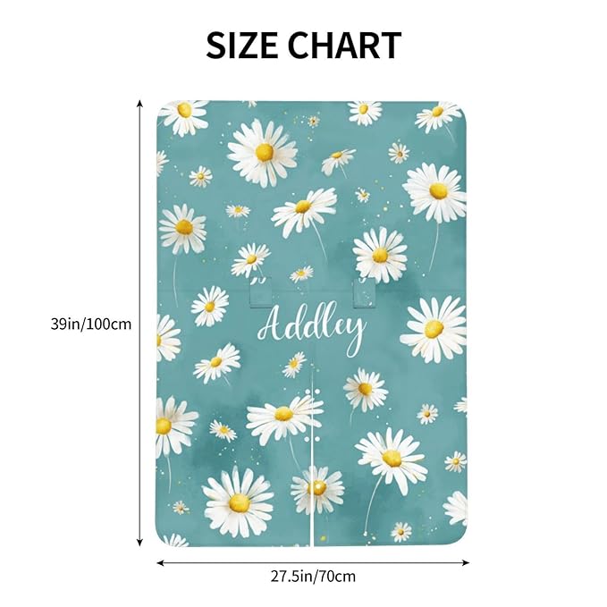 Daisy Personalized Baby Car Seat Canopy – Custom Name Minky Opening Nursing Cover, Soft Infant Carseat & Stroller Cover for Newborn Boys and Girls