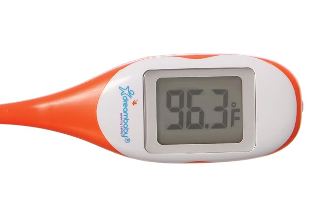 Dreambaby Rapid Response Digital Thermometer with Fever Alert, Orange
