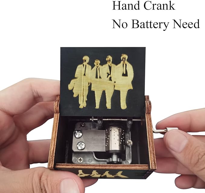 Bolunlun Beatles music box, wooden hand-cranked music box, wooden toys for star fans, gifts for boyfriends and kids, Valentine's Day, birthdays, Halloween and Christmas. (Beatles song)