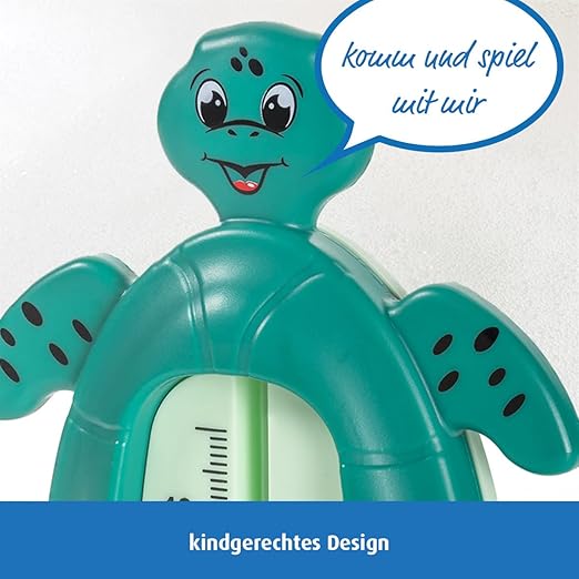 Reer Turtle Baby Thermometer for Bath, Child-Proof Bath Thermometer, Green