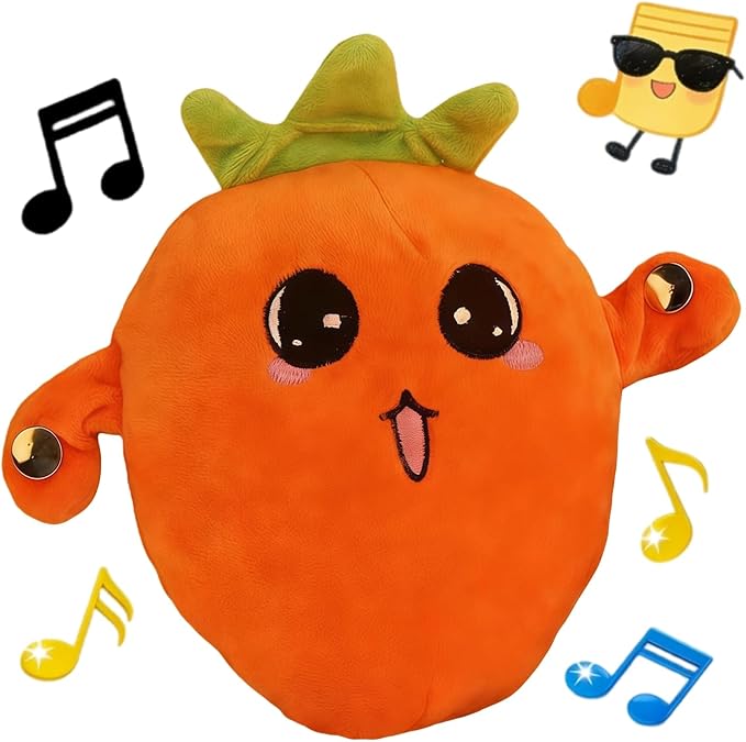 Baby Musical Sensory Toy,nteractive Musical Plush Toy with Sounds，Sensory Activity Learning Educational Kid Toy,Fun Christmas and Birthday Gifts Suitable for Multiplayer interaction (Orange Radish)