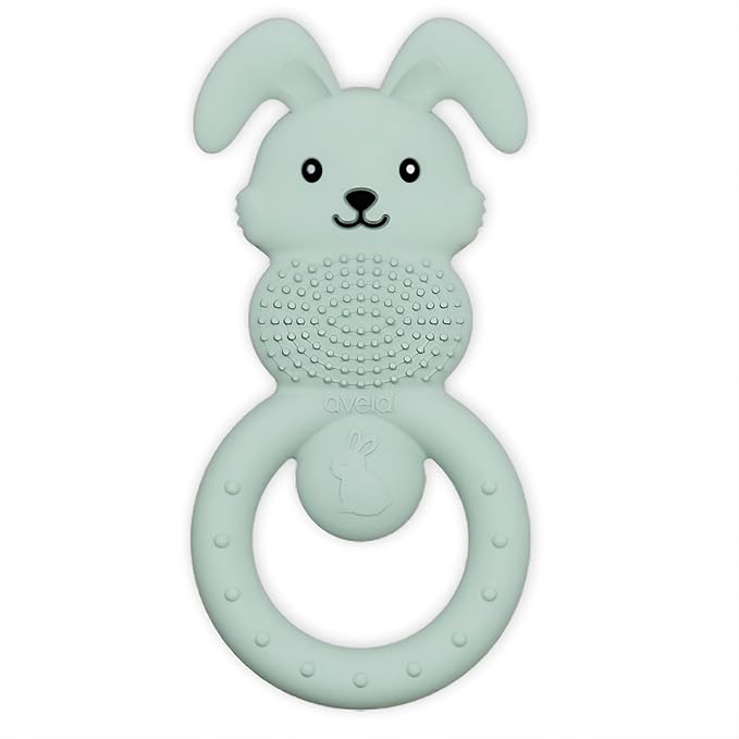 Bunny Baby Teether - Teething Toys for Babies 3-6 Months Teething Relief, Silicone Baby Teether Toys BPA Free, Baby Chew Toys & Infant Toys 0-12 Months, Baby Teethers Boys Girls