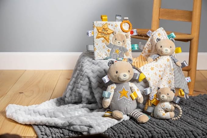 Taggies Crinkle Me Baby Paper and Squeaker Soft Toy, 6.5 x 6.5-Inches, Be a Star Bear
