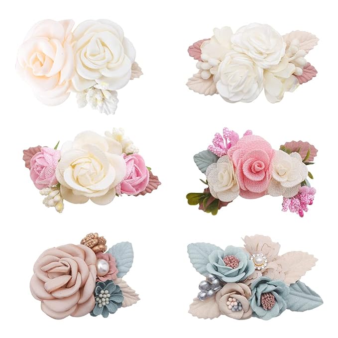Flower Hair Clip BFNAAgirl Baby Girl Hair Bows Exquisite Hair Accessories Alligator Clips for Infants Toddlers Teen Kids Gift 6pcs/set