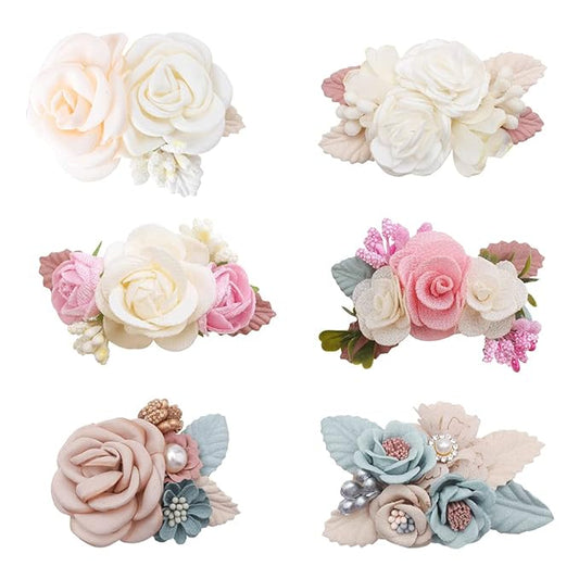 Flower Hair Clip BFNAAgirl Baby Girl Hair Bows Exquisite Hair Accessories Alligator Clips for Infants Toddlers Teen Kids Gift 6pcs/set