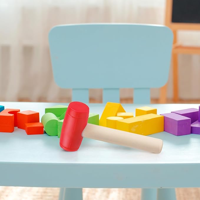 1Pcs Toy Hammer Simulation Wooden Hammers Plastic Toddler Hammer SmallPortable Kids Maintenance Tools Toys Pretend Fake Mallet Hammers for Boys Girls