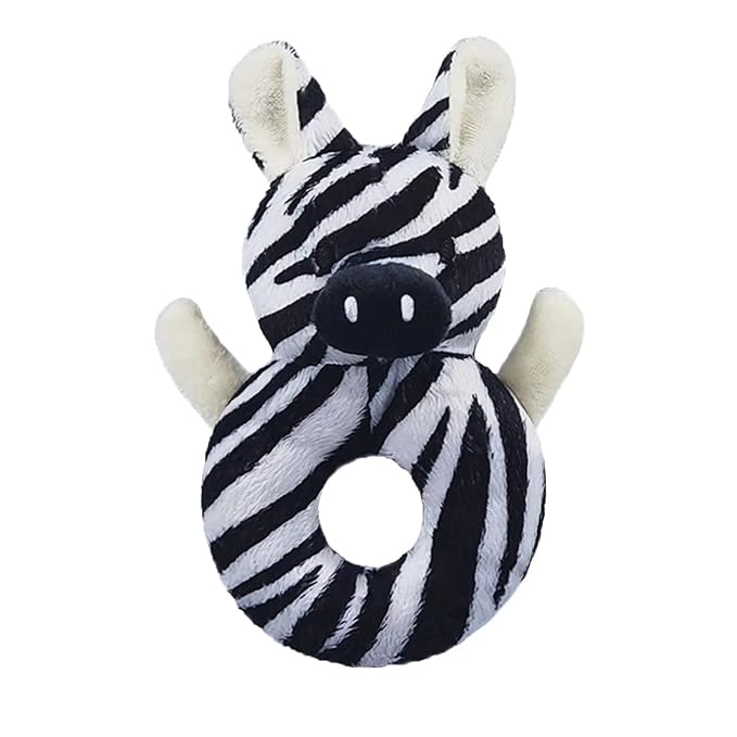 Baby Zebra Soft Rattle Toy, Zebra Plush Infant Shaker Rattle Easy-Grasp Stuffed Animal Toy, Gifts for Newborns Babies Toddlers Boys Girls, 6 Inches