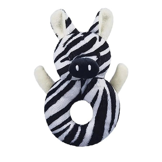 Baby Zebra Soft Rattle Toy, Zebra Plush Infant Shaker Rattle Easy-Grasp Stuffed Animal Toy, Gifts for Newborns Babies Toddlers Boys Girls, 6 Inches