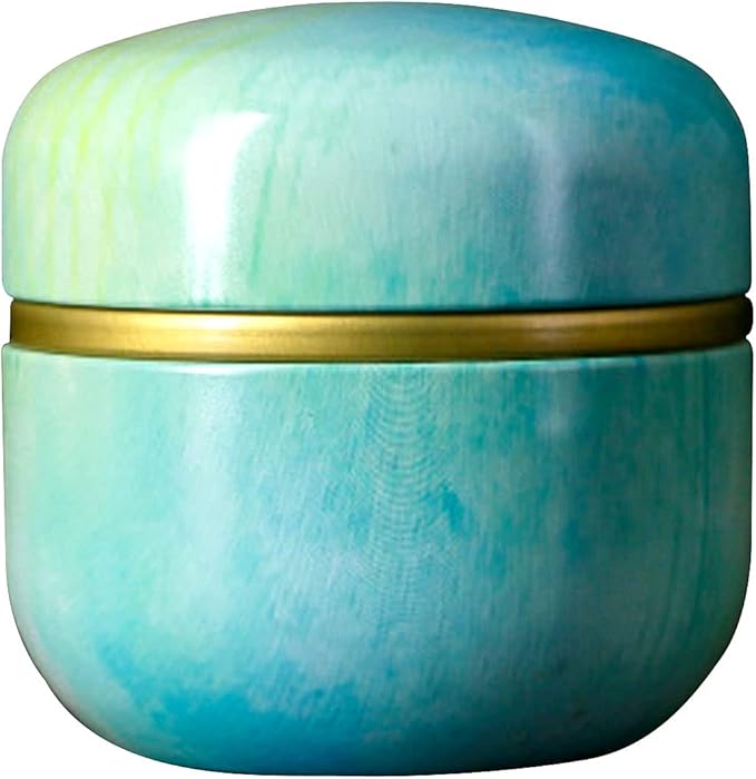 Topwon Body Powder Container with Powder Puff for Baby Women Talc Free Dusting Loose Powder Case Home Travel Powder Box (Spring Green)