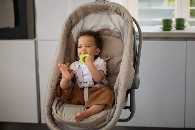 Chicco Teether Soft Avocado, for Babies from 2m +, 100% Silicone, Massage Sore Gums, Easy to Grasp