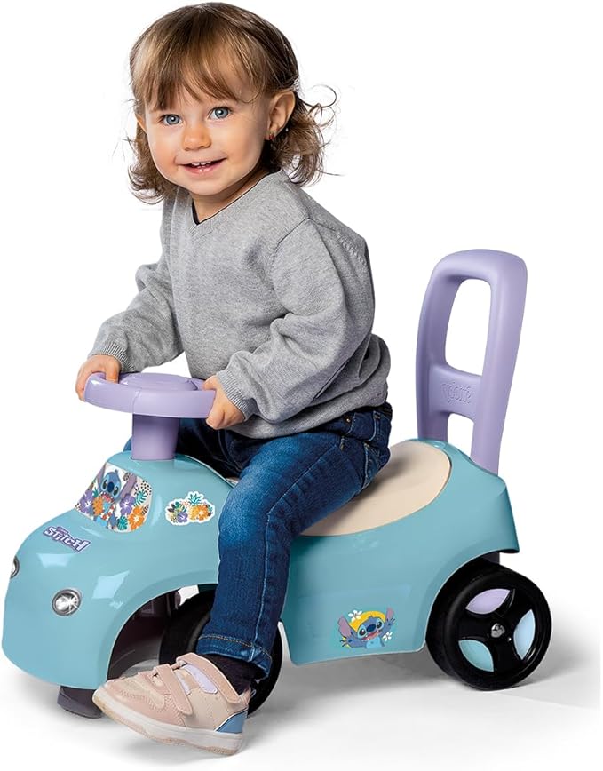 Smoby - Stitch - Ride-on car - Walker - Steering wheel - Under saddle storage - From 10 months - Made in France