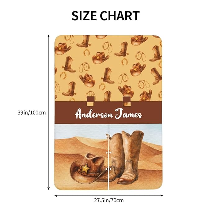 Custom Name Cowboy Baby Car Seat Canopy – Opening Minky Nursing Cover with Name, Personalized Infant Carseat & Stroller Cover for Newborn Baby Boys Gift