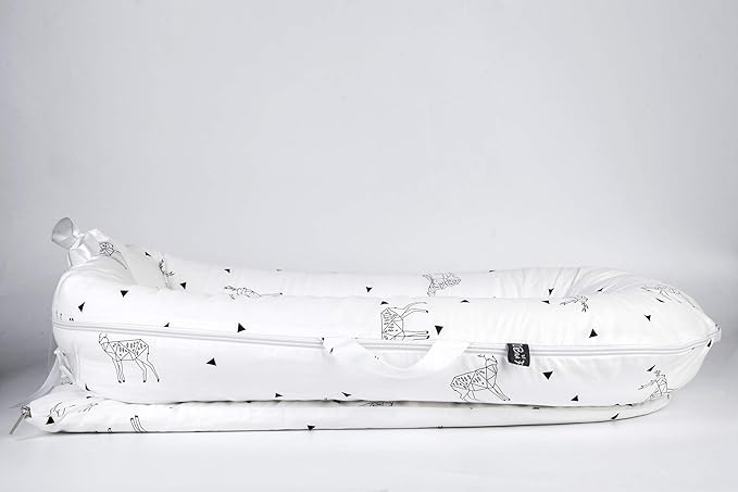 Newborn Baby Nest Sleep Pod Covers Only - for Dock A Tot Deluxe Plus + Extra Cover 100% Cotton Co Sleeping Replacement Cover Boys Girls(Fits Dockatot Deluxe+) (Triangle Dear)