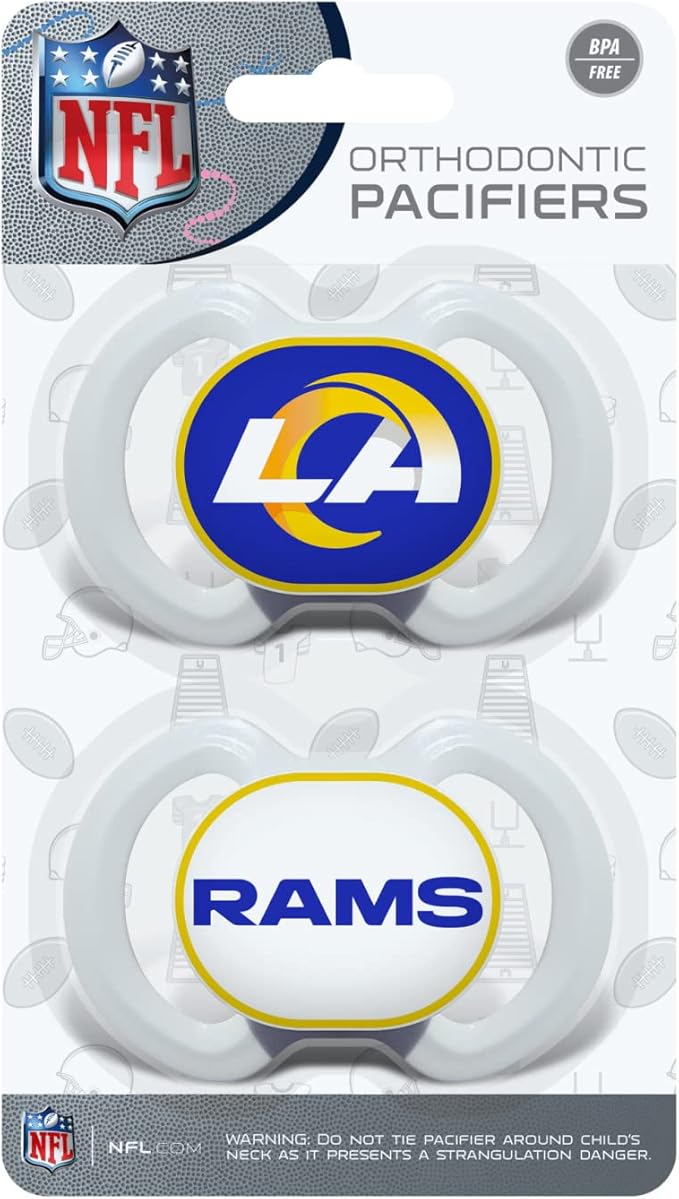 BabyFanatic Pacifier 2-Pack - NFL Los Angeles Rams - Officially Licensed League Gear
