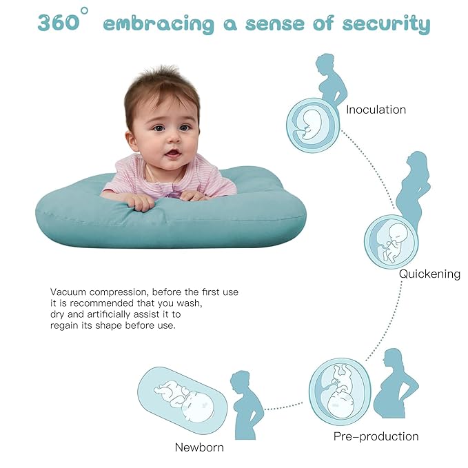 Baby Lounger for Newborn, Bionic Design Baby Lounger, Soft Organic Cotton Breathable Lounger for Infants 0-18 Months (Dark Green)