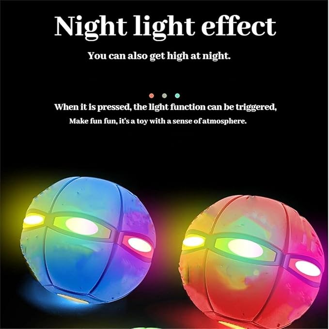 Magic Ball, Magic Metaball, Children Bouncing Ball, Parent-Child Interaction, Dual Form Freely Switchable, with 6 Light for Kid